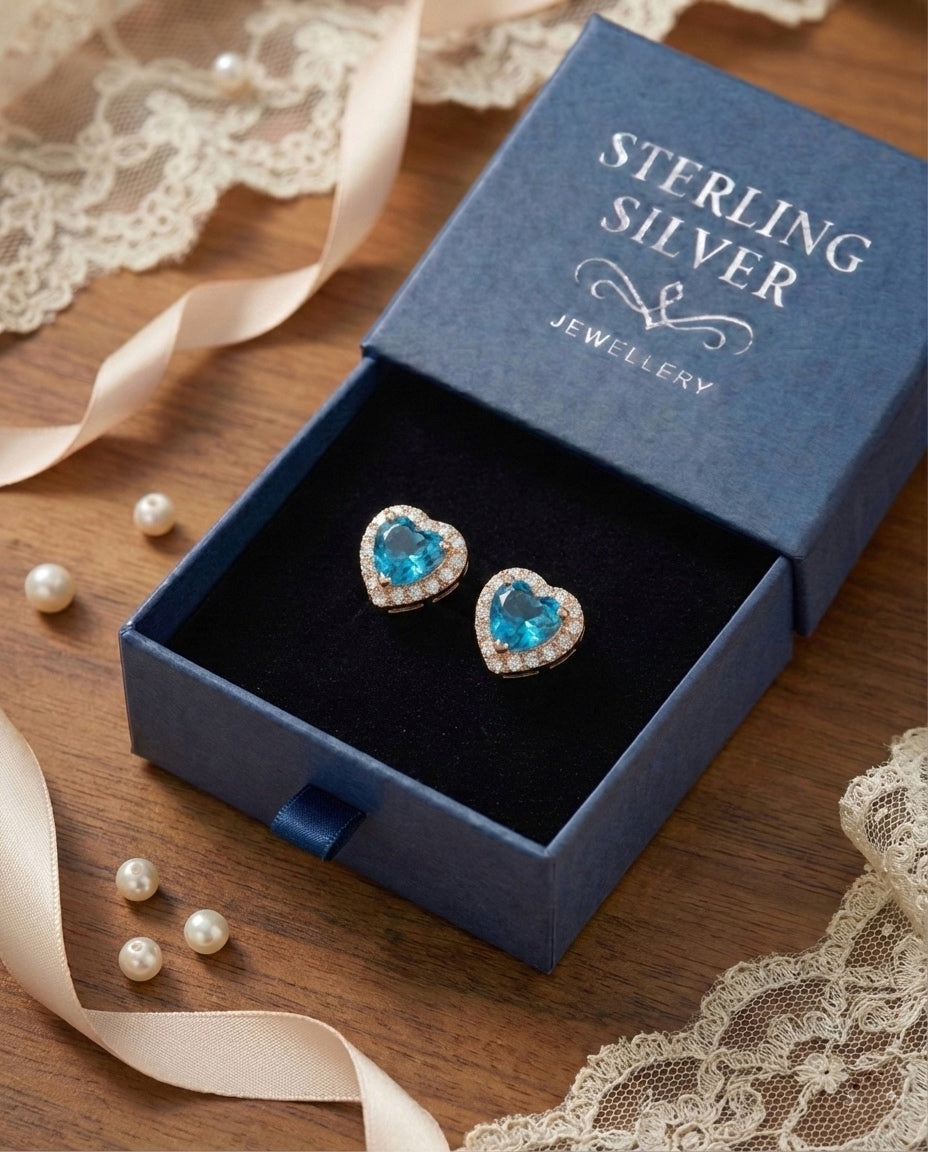 "Blue Love Halo Earrings"