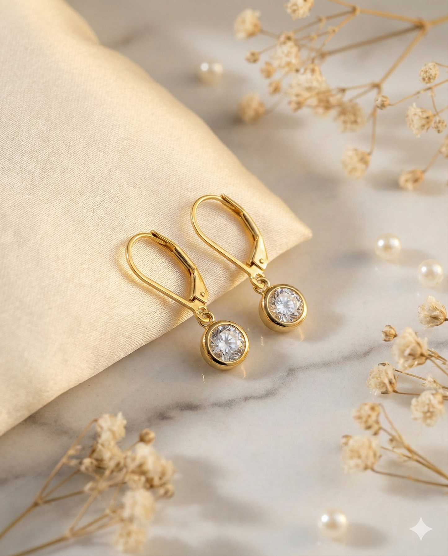 Silver Drop Earrings (Alloy Brass)