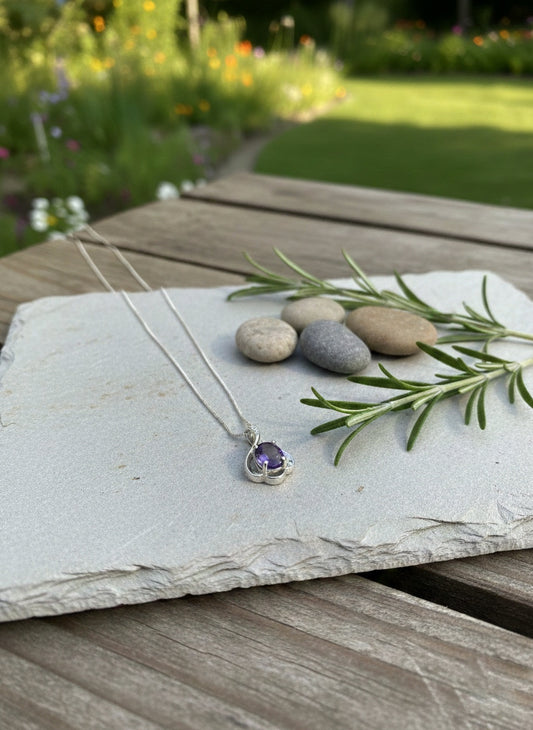 Purple Swirl Necklace (Alloy Brass)