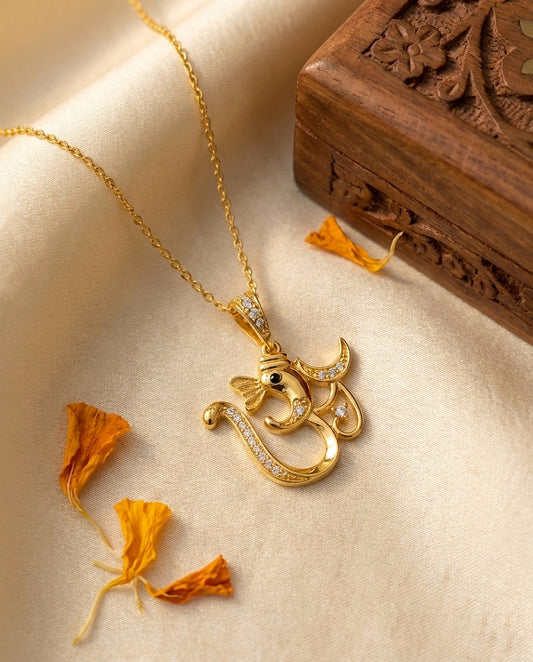 Ganesha Om Fusion Necklace (Alloy Brass)