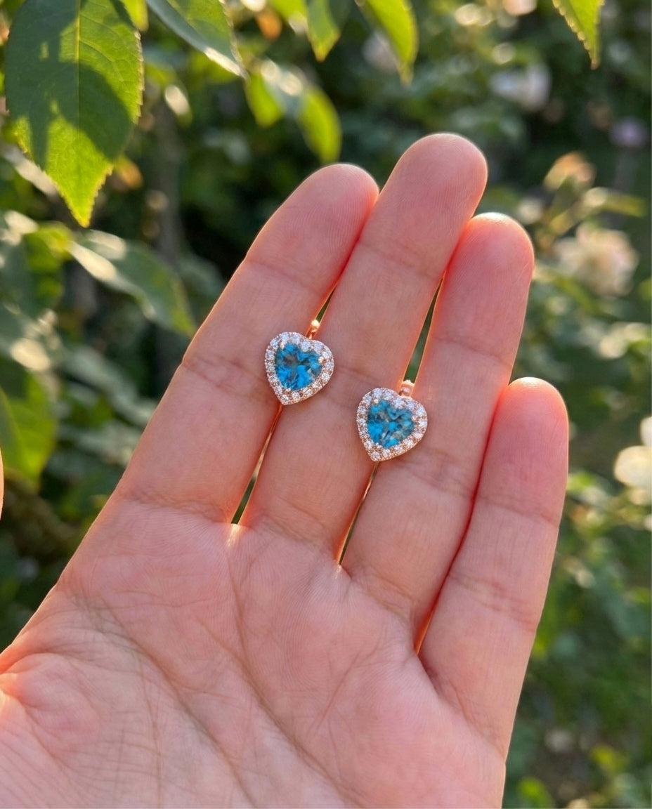 "Blue Love Halo Earrings"