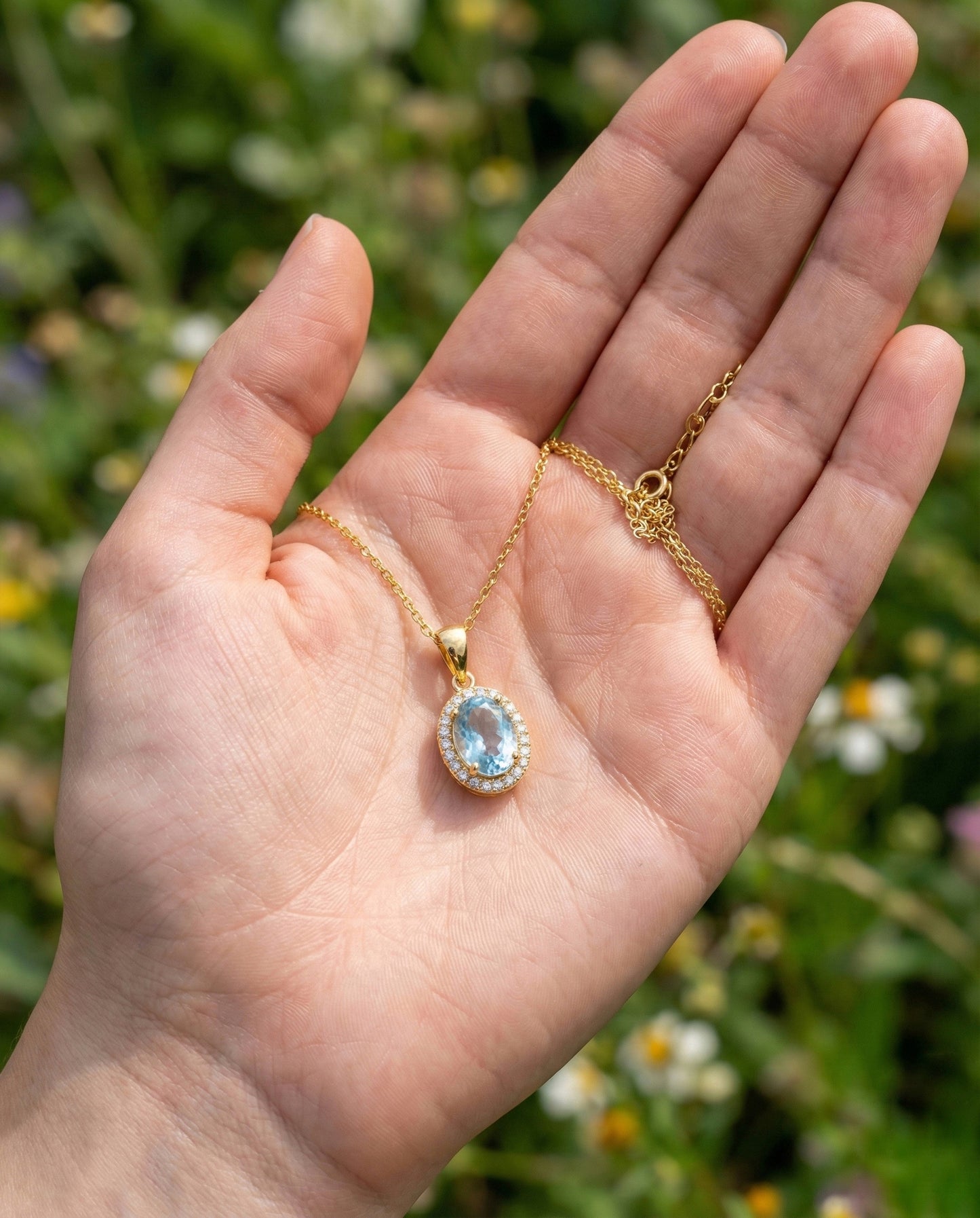 Ocean Mist Halo Necklace