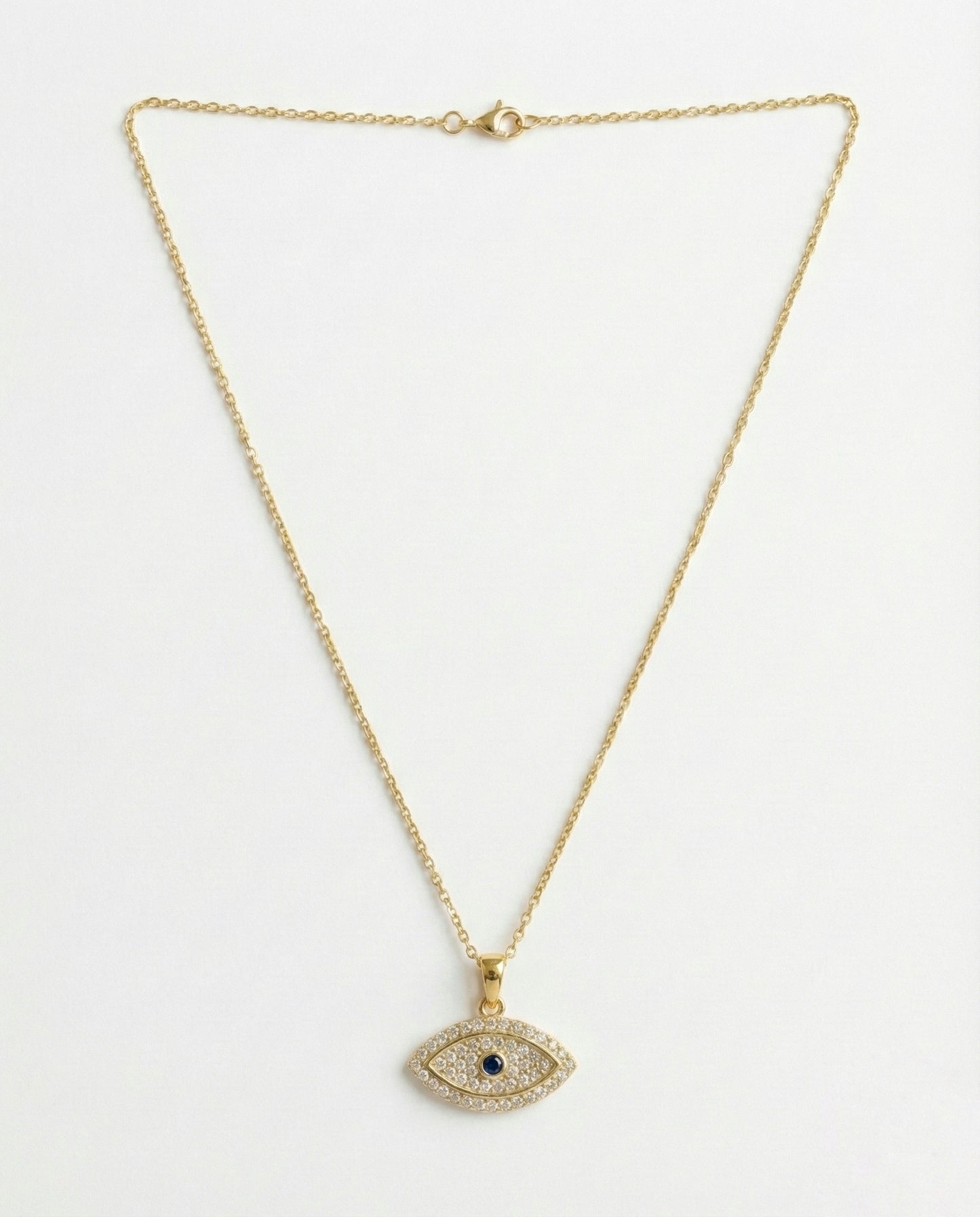 "Sparkling Cat Eye Necklace" (Alloy brass)